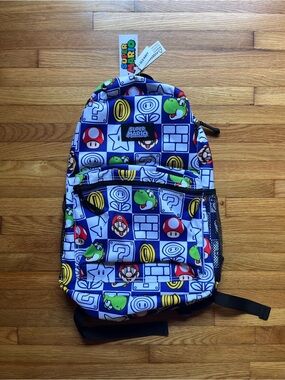 Nintendo Blue Super Mario Patterned Backpack